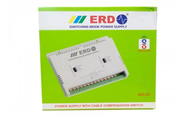 ERD AD33 CCTV Camera 16 Channel Power Supply SMPS Support All HD Cameras Worldwide Adaptor (Grey) - GREY, 1 YEAR